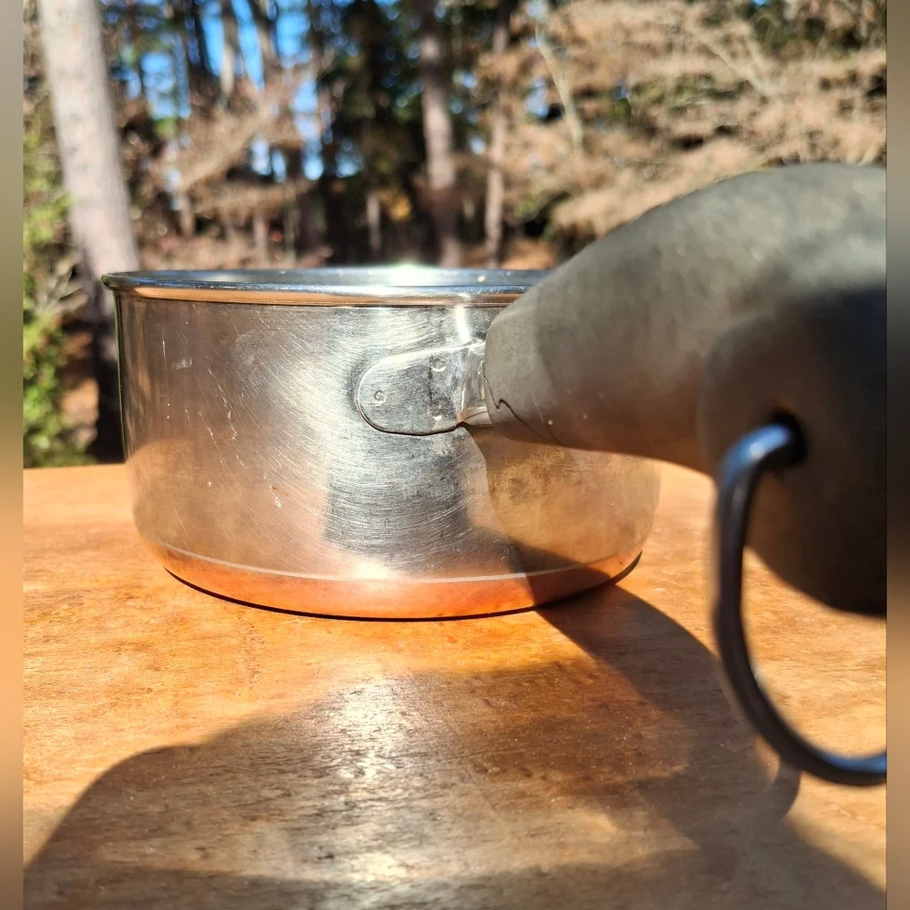 VTG 70's 1 Quart Revere Ware Stainless Steel & Copper Clad Pot -No Lid